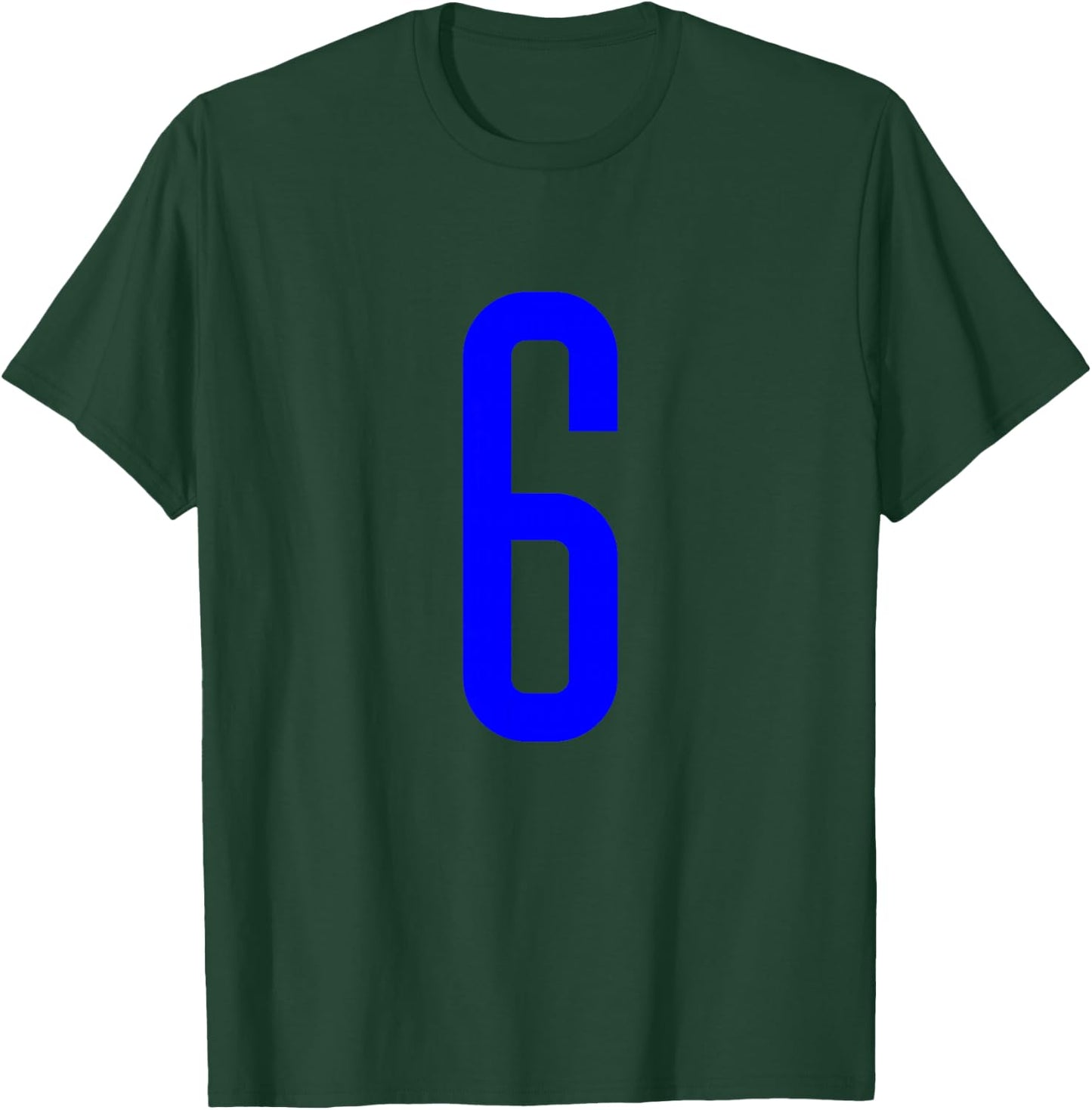 Blue Sport Team Number #6 T-Shirt - T-Shirt | Forest