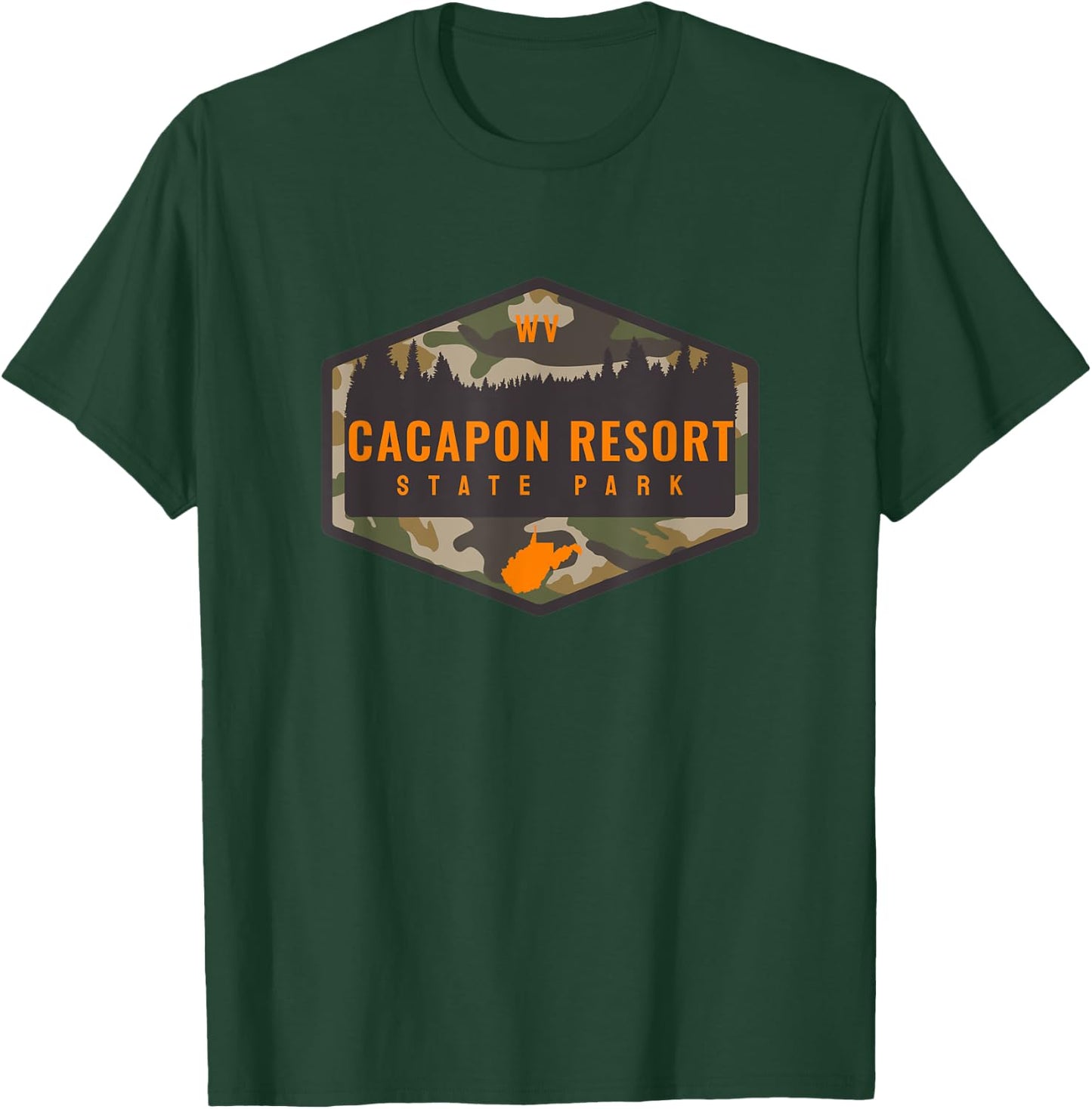 Cacapon Resort State Park West Virginia Camouflage Vacation T-Shirt - T-Shirt | Forest