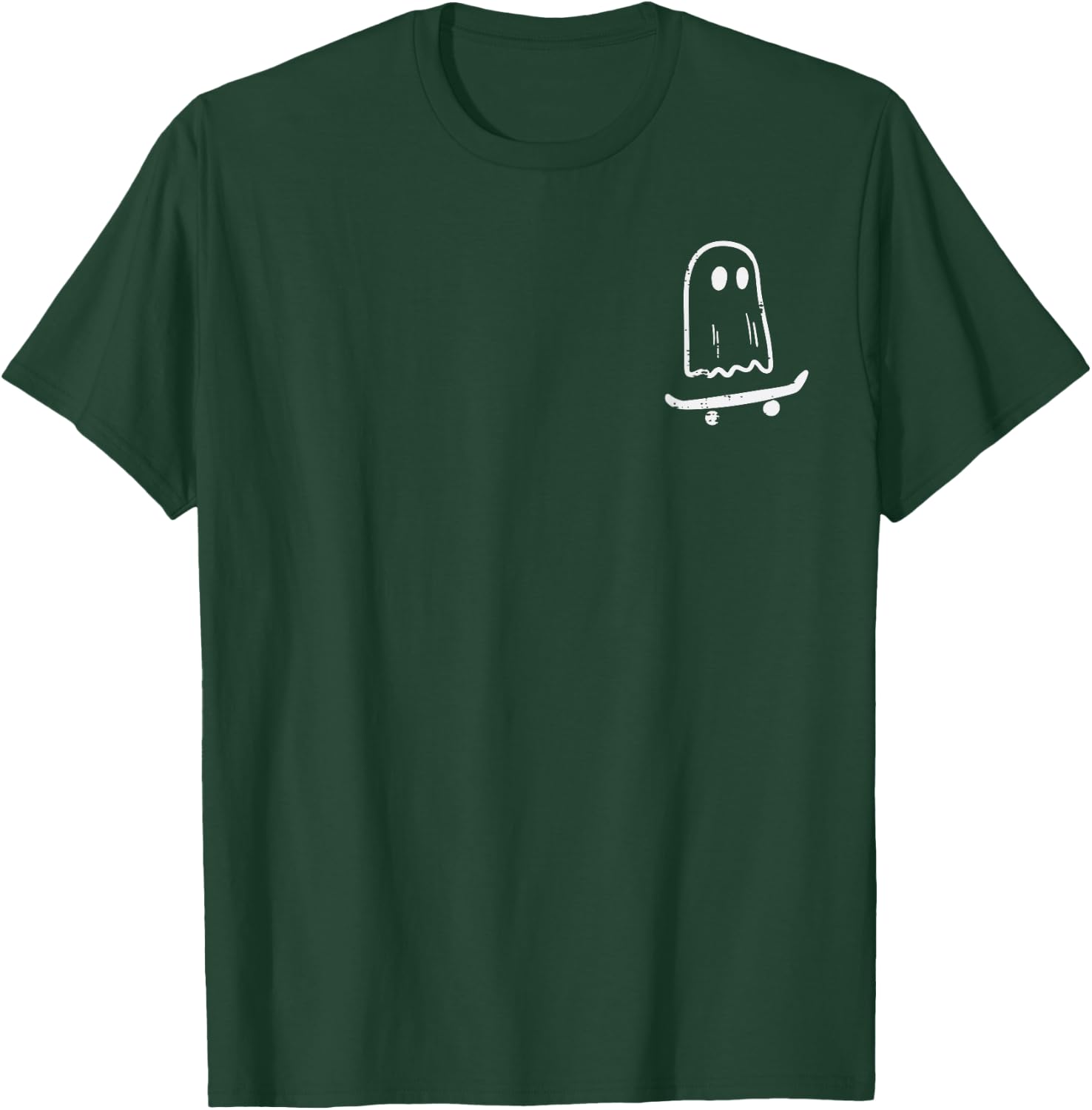 Ghost On Skateboard Funny Retro Halloween Costume Boys Kids T-Shirt - T-Shirt | Forest