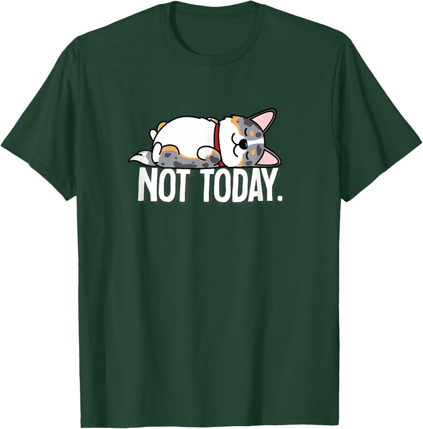 Funny Kawaii Not Today Napping Cardigan Blue Merle Corgi T-Shirt - T-Shirt | Forest