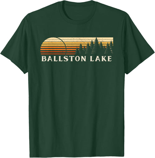 Ballston Lake, NY Vintage Evergreen Sunset Eighties Retro
