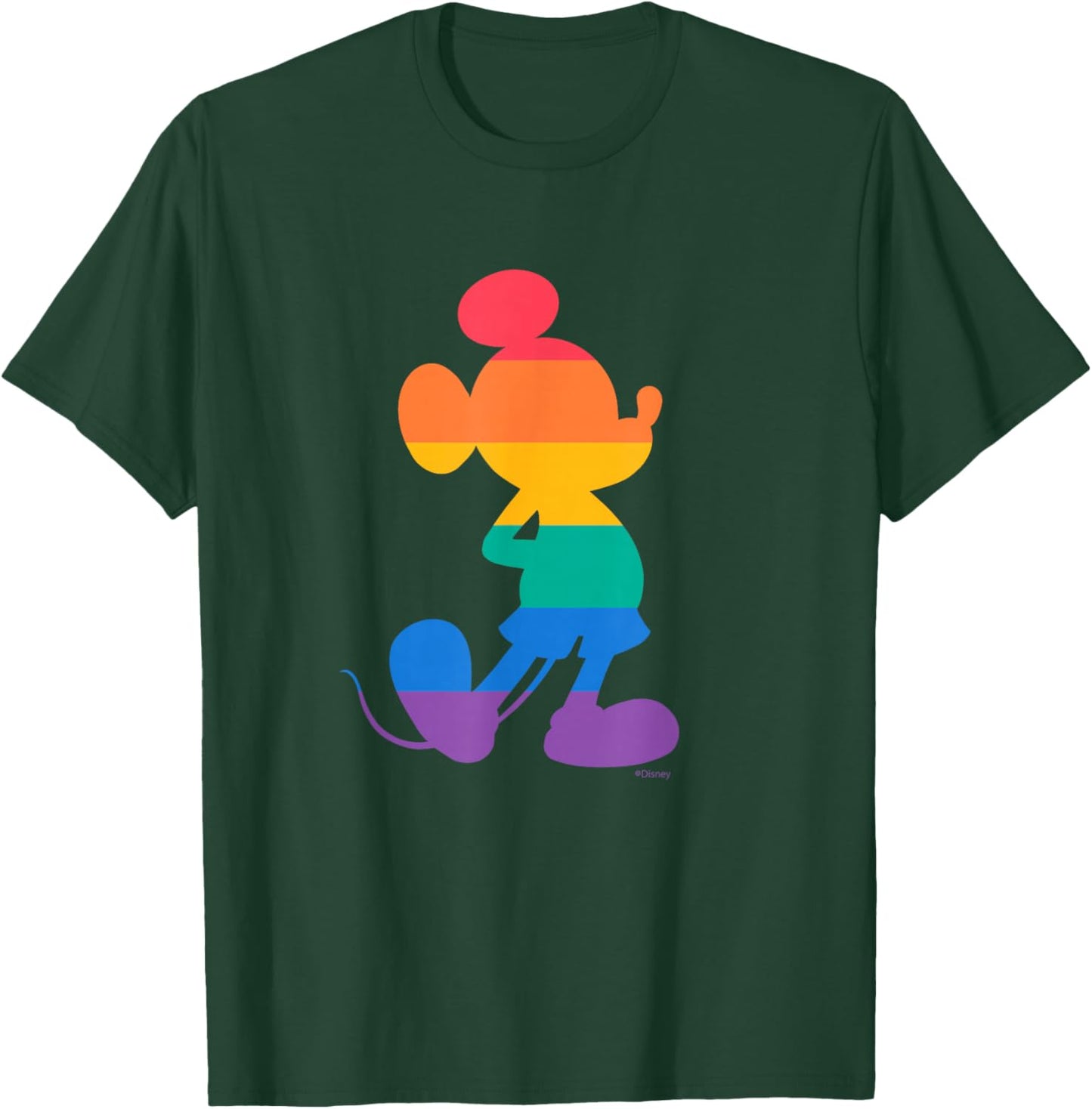 Disney Mickey Mouse Pride Classic Pose Rainbow Icon Fill T-Shirt - T-Shirt | Forest