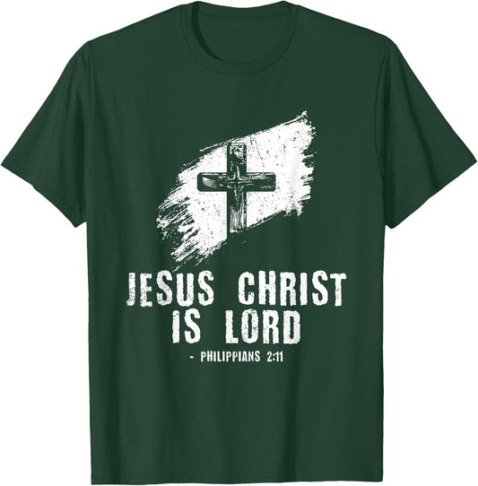 Jesus is Lord Bible Verse Philippians 2:11 Christianity T-Shirt - T-Shirt | Forest