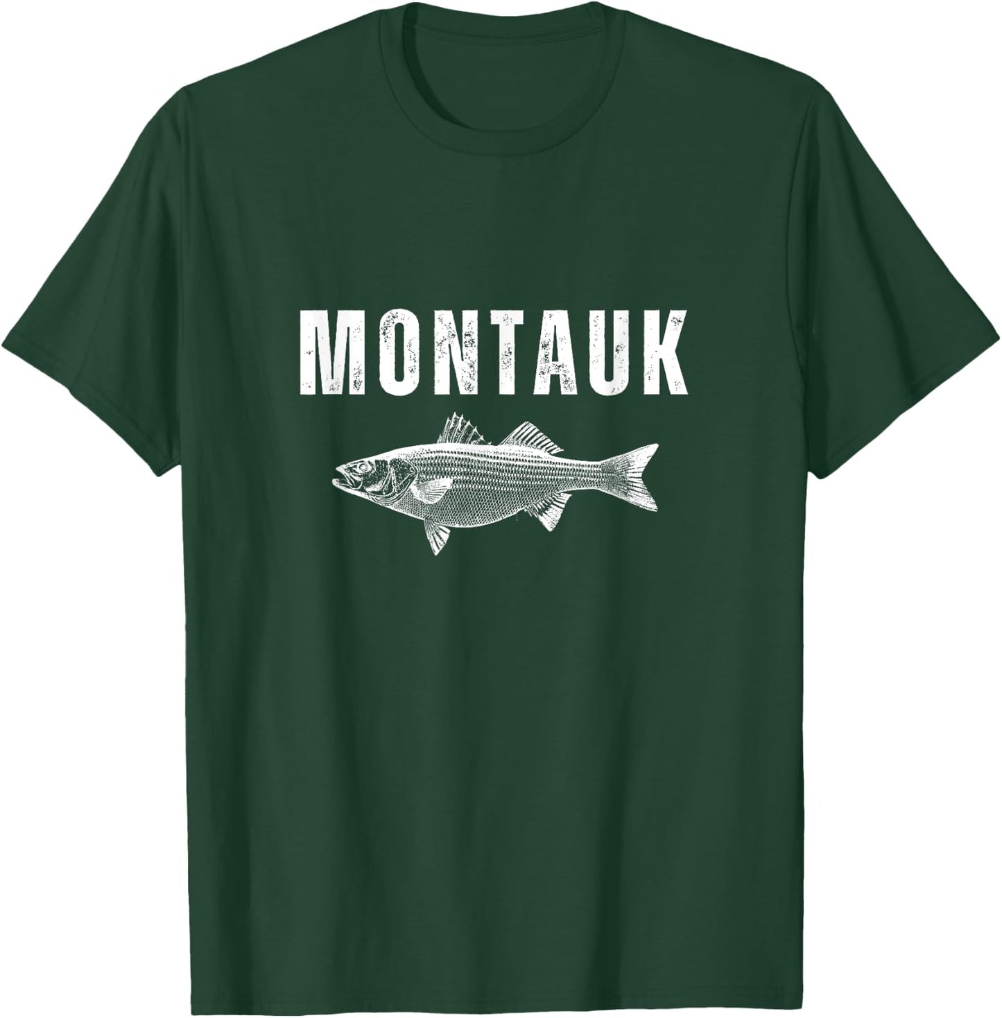MTK Long Island Montauk New York NY Striped Bass Fishing T-Shirt - T-Shirt | Forest