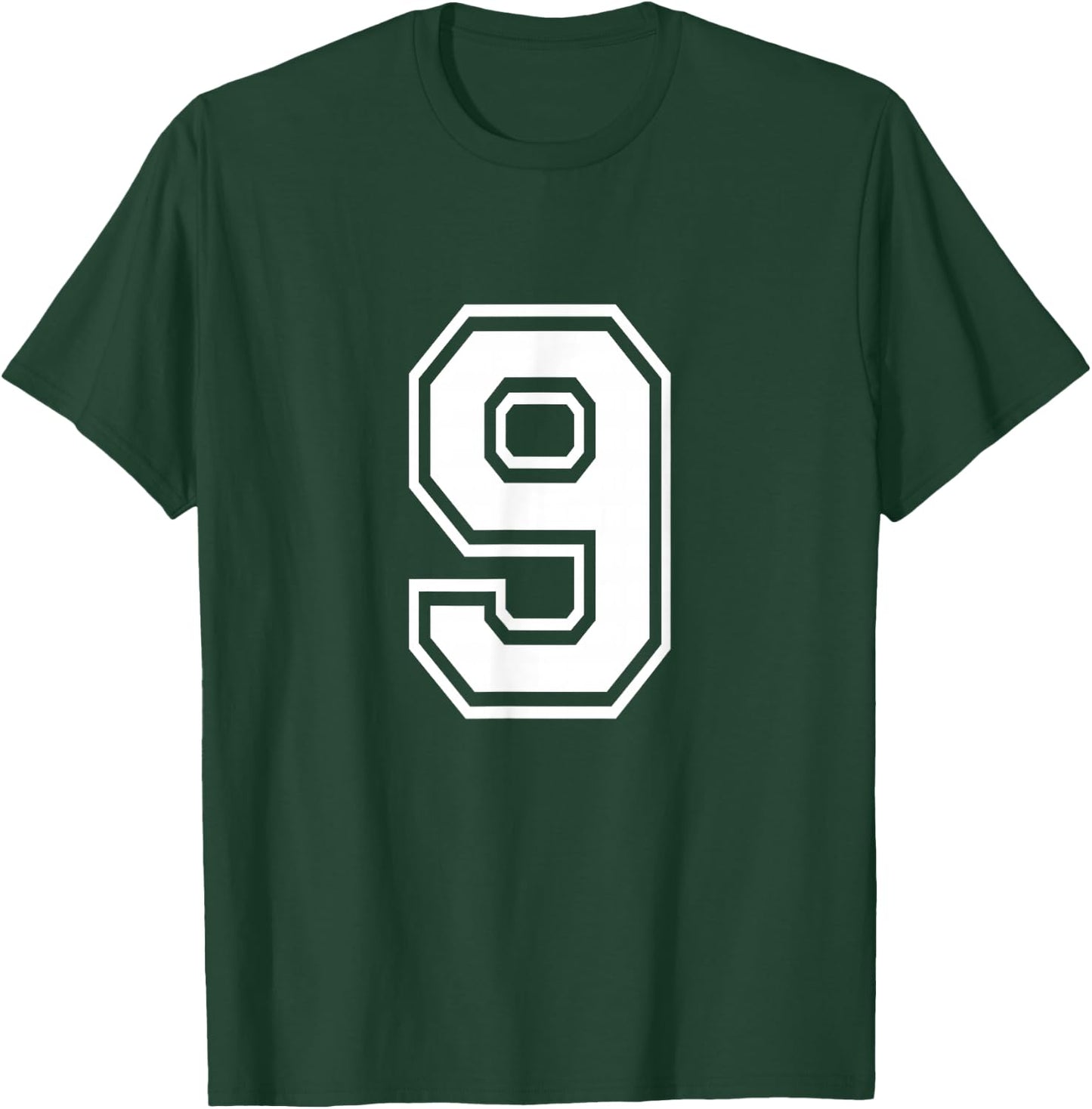 Number 9 Varsity Sports Team Jersey 9th Birthday 9 Years T-Shirt - T-Shirt | Forest