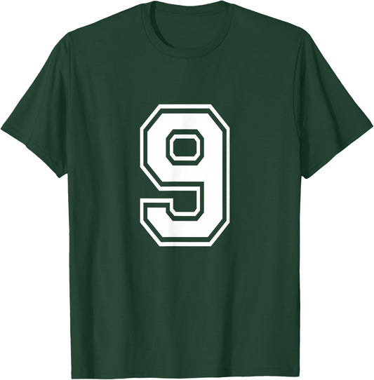 Number 9 Varsity Sports Team Jersey 9th Birthday 9 Years T-Shirt - T-Shirt | Forest