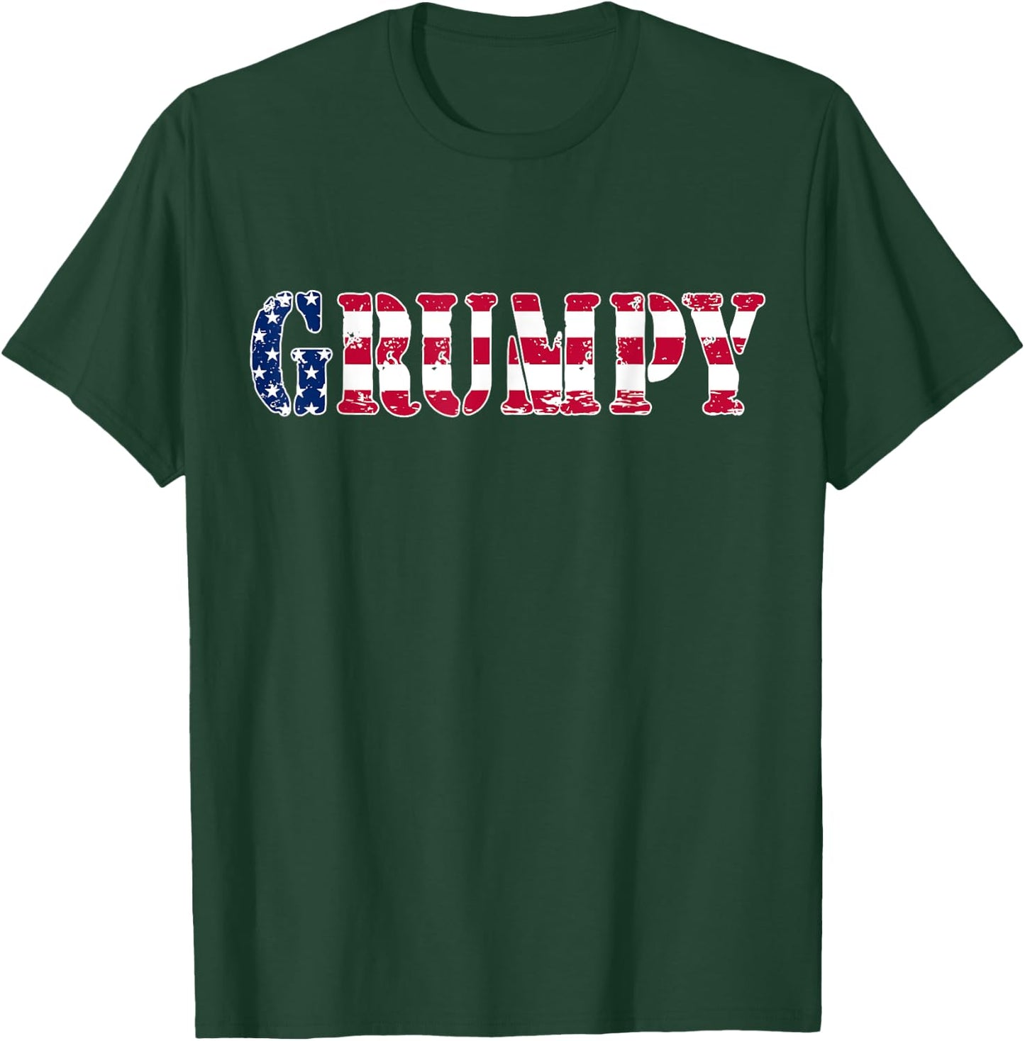 Vintage Grumpy American Flag Patriotic 4th of July T-Shirt - T-Shirt | Forest