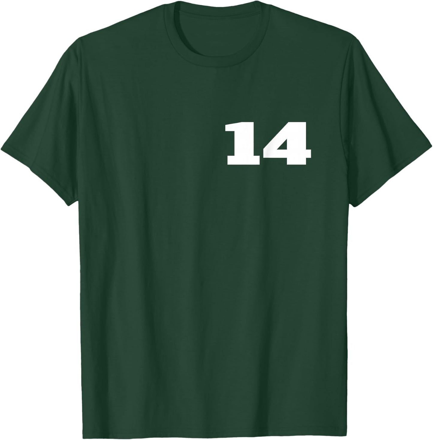 Number 14 Fourteen Sports Team FRONT PRINT Matching Birthday T-Shirt - T-Shirt | Forest
