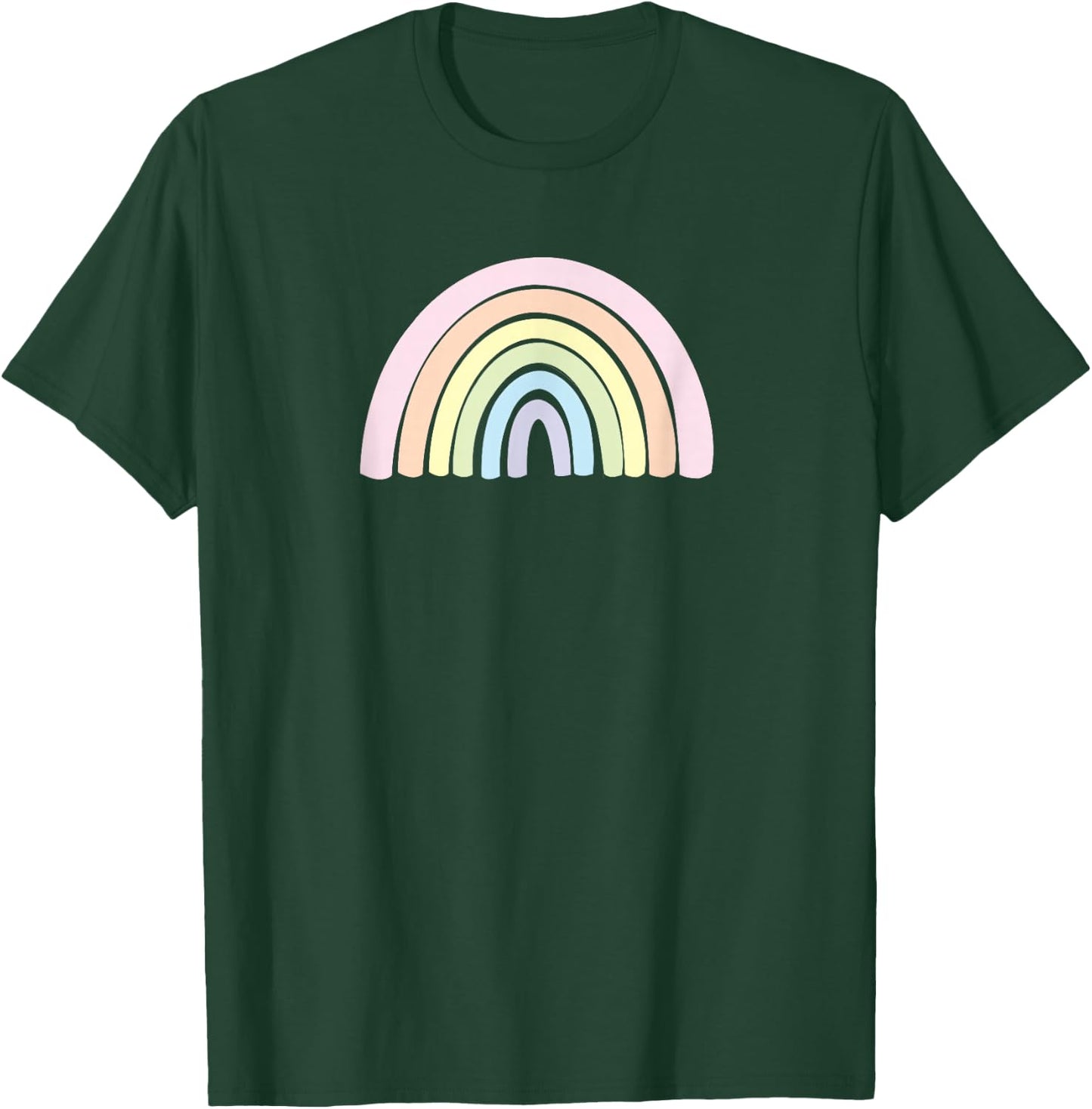 Pastel Rainbow, Cute Graphic top Short Sleeve for Woman T-Shirt - T-Shirt | Forest