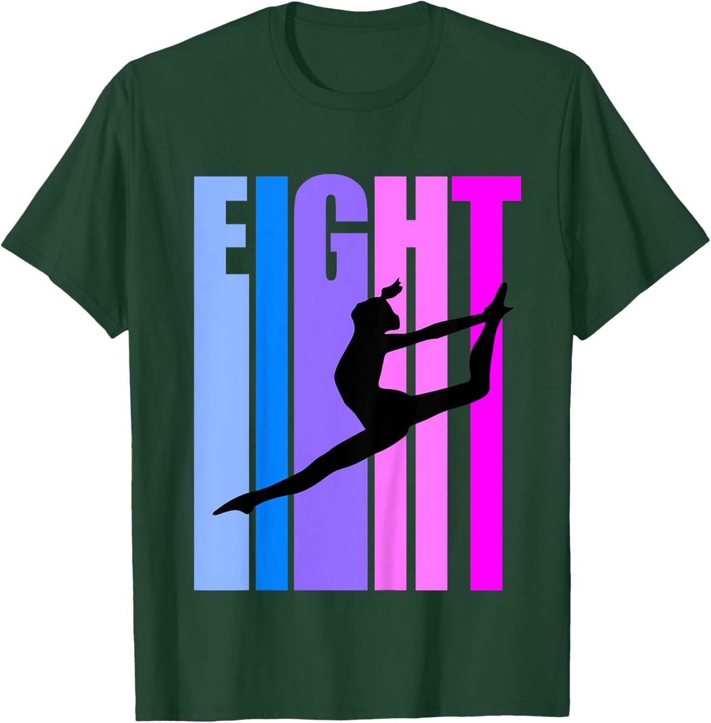Kids 8th Birthday Gymnastics Girls Gymnast Dance Dancer Dancing T-Shirt - T-Shirt | Forest