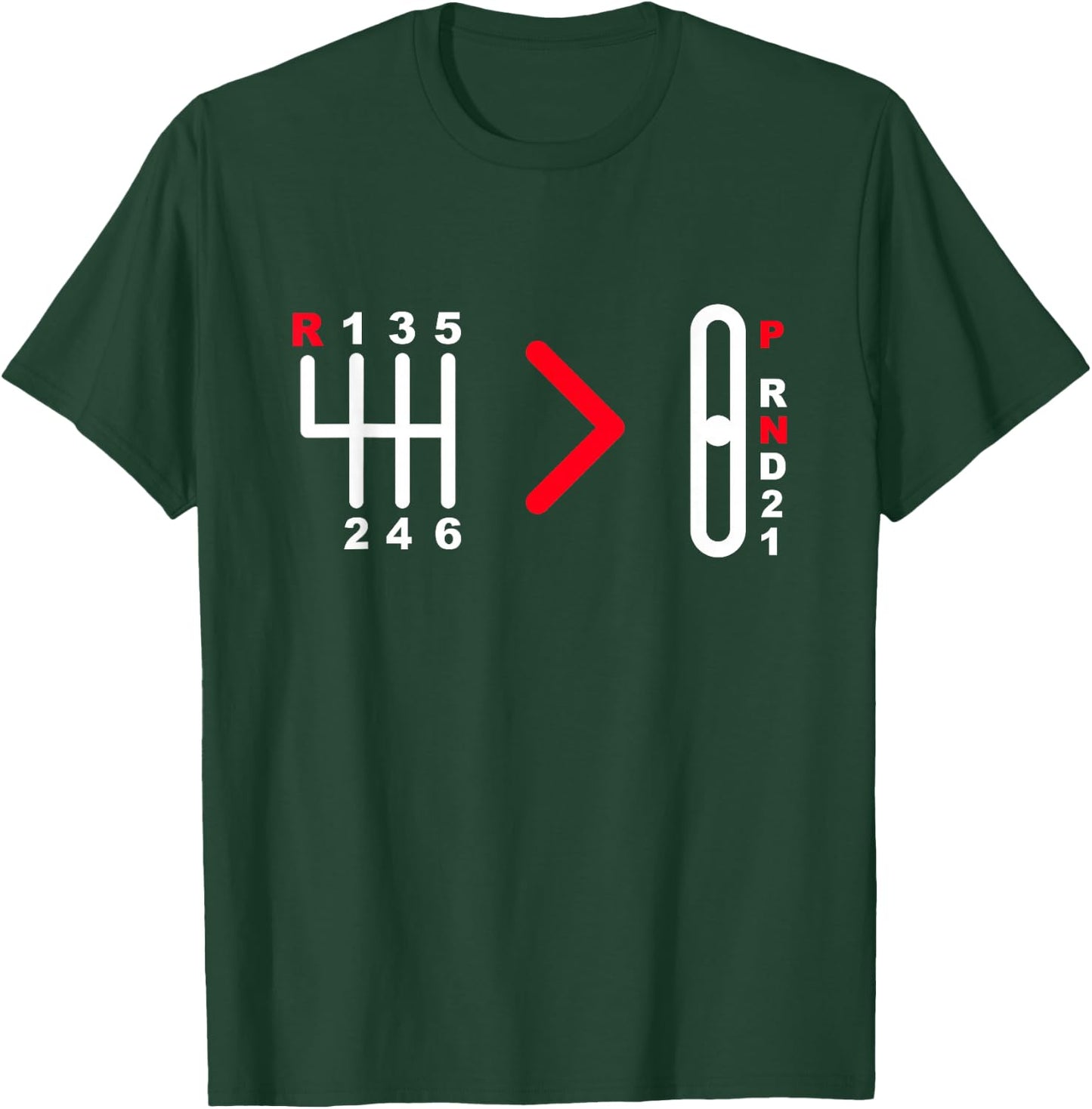 Manual Transmission Car Manual Gearbox Stick Shifting Car T-Shirt - T-Shirt | Forest