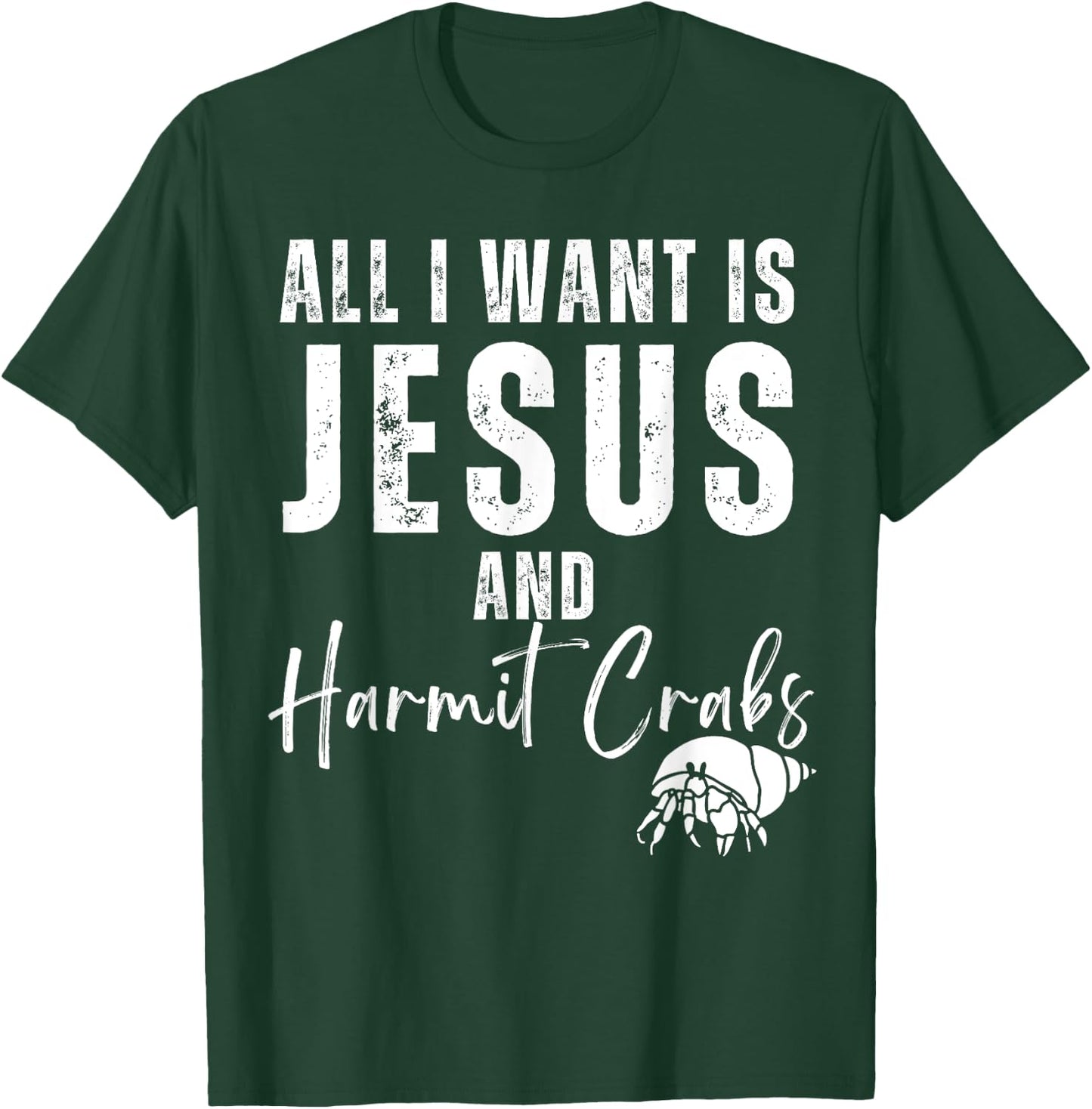 All I Want Is Jesus And Hermit Crabs Christian Humor Funny T-Shirt - T-Shirt | Forest