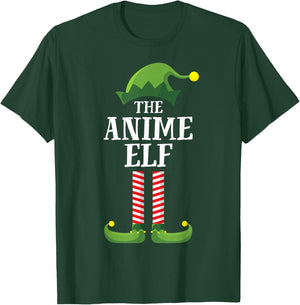 Anime Elf Matching Family Group Christmas Party Funny Elf T-Shirt - T-Shirt | Forest