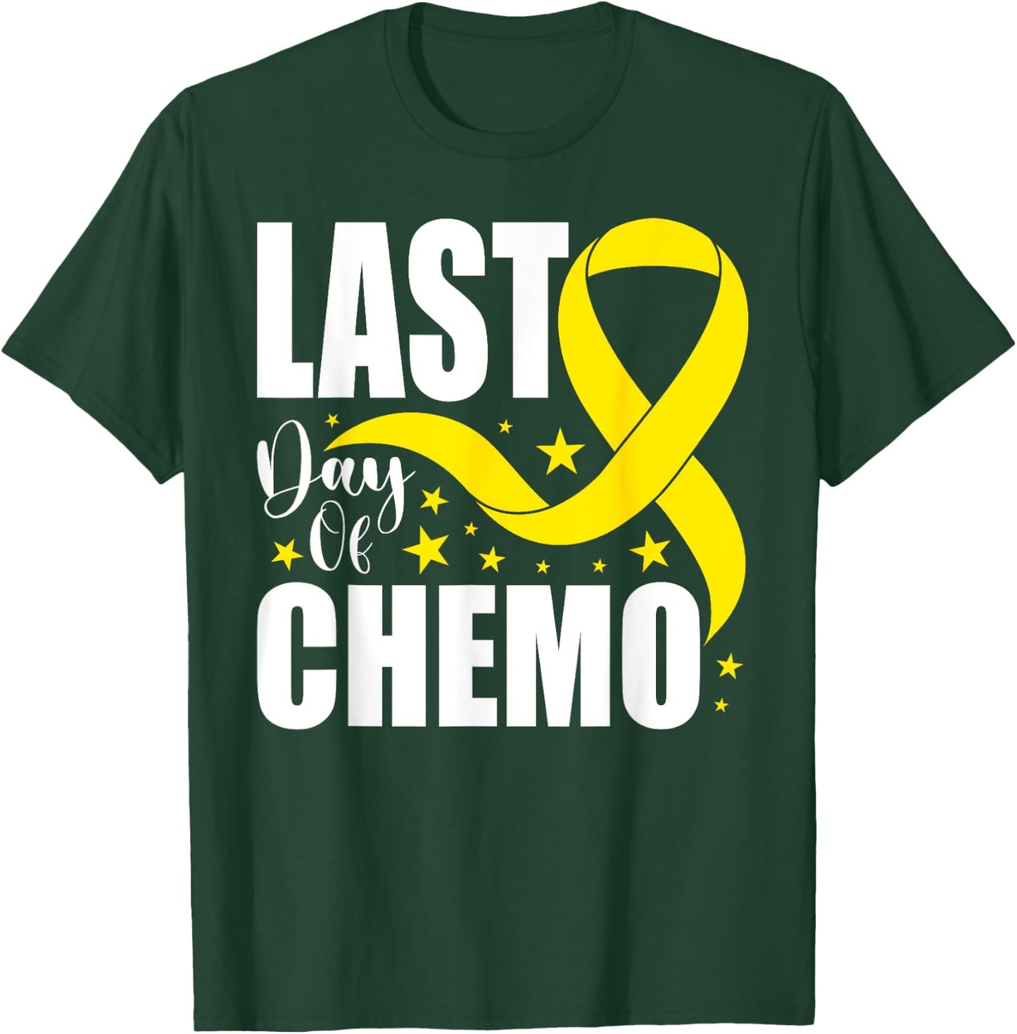 Last Day Of Chemo Yellow Ribbon Sarcoma Bone Cancer Warrior T-Shirt - T-Shirt | Forest