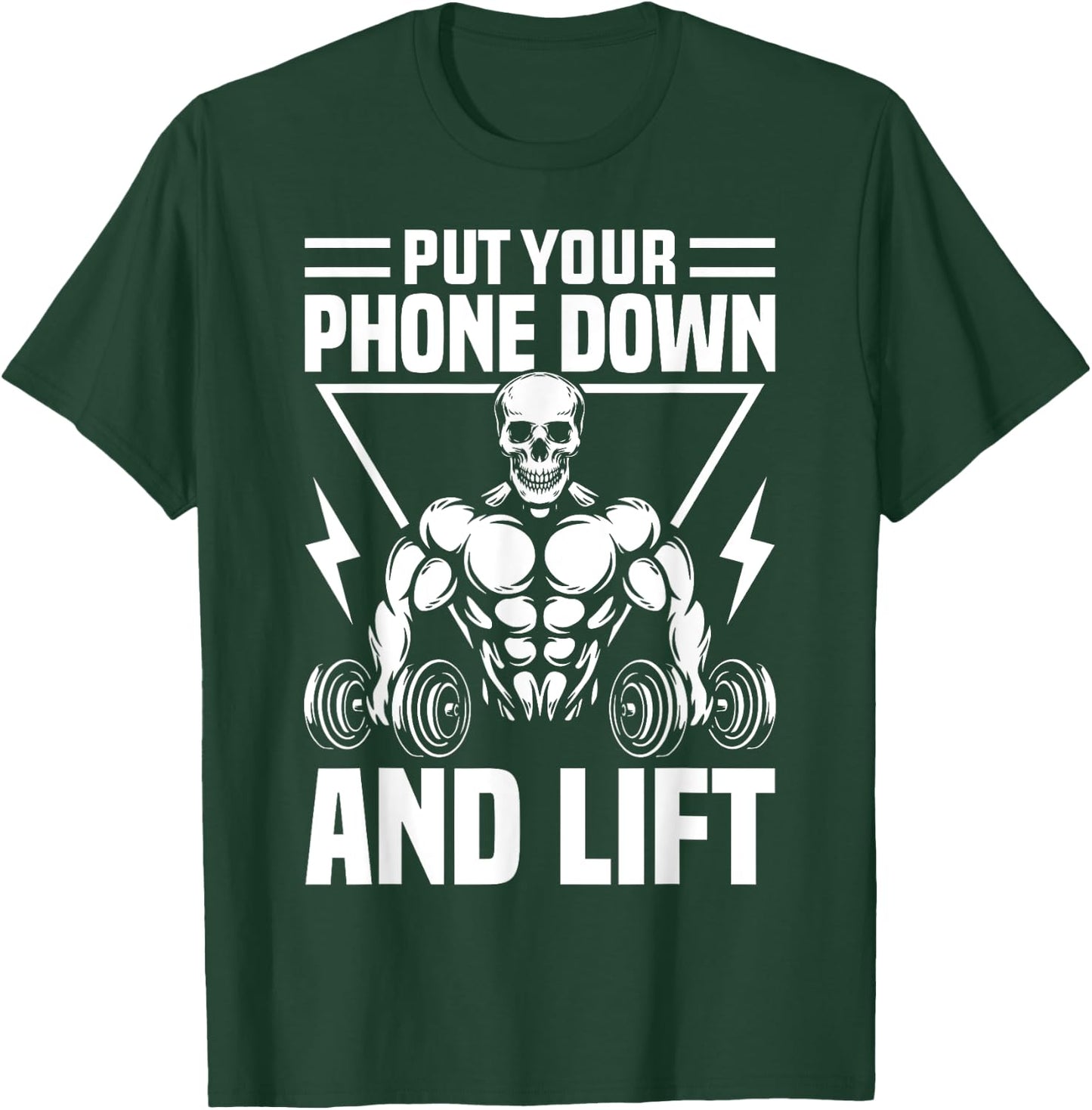 Put Your Phone Down And Lift Gym Etiquette Fitness Rules Fun T-Shirt - T-Shirt | Forest