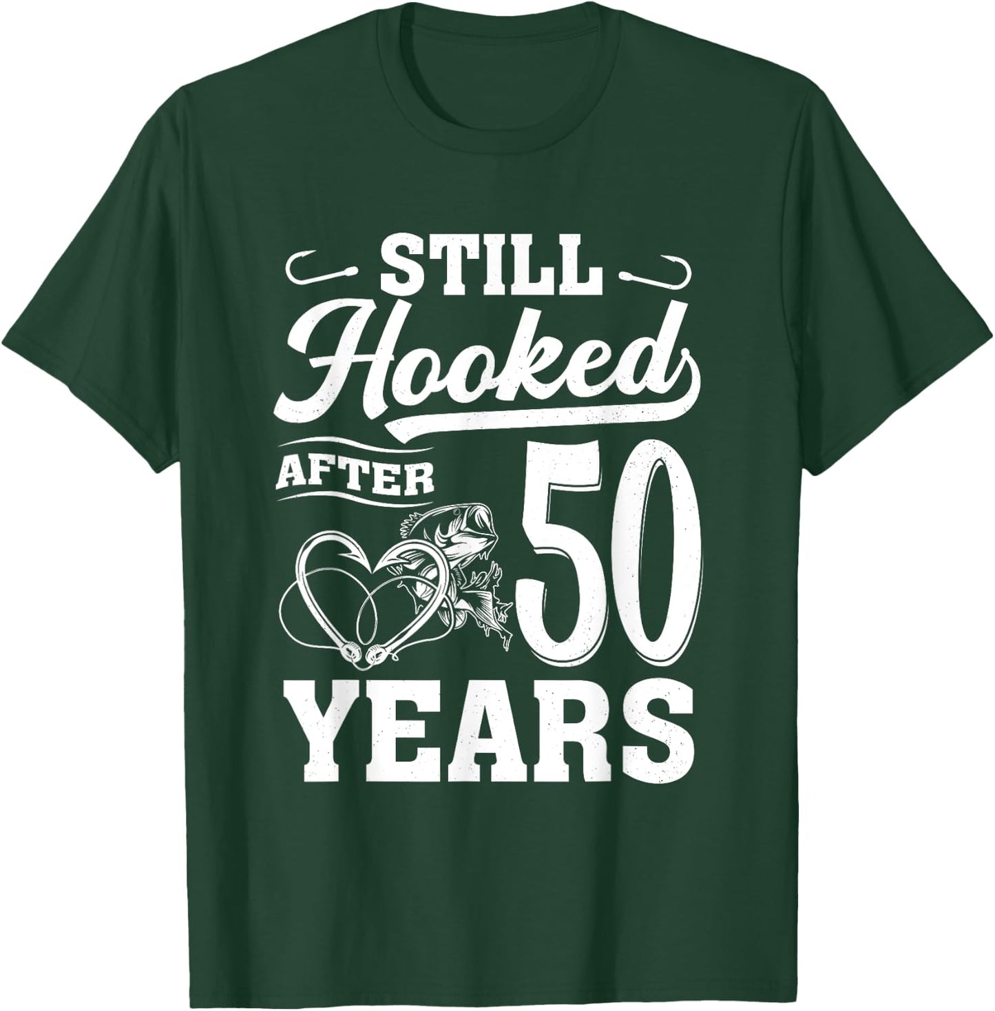 Fishing Couple 50 Years Anniversary 50th Wedding Celebration T-Shirt - T-Shirt | Forest