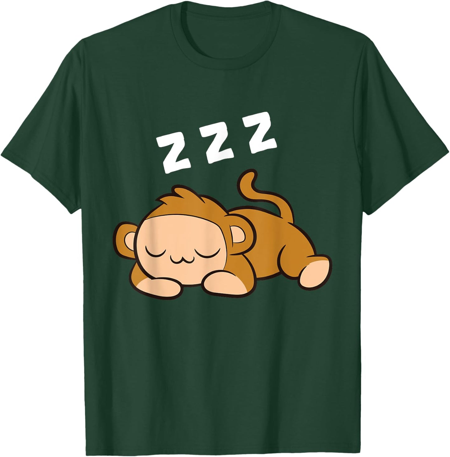 Monkey Tired Ape Monkey Pajama Sleeping Monkey T-Shirt - T-Shirt | Forest