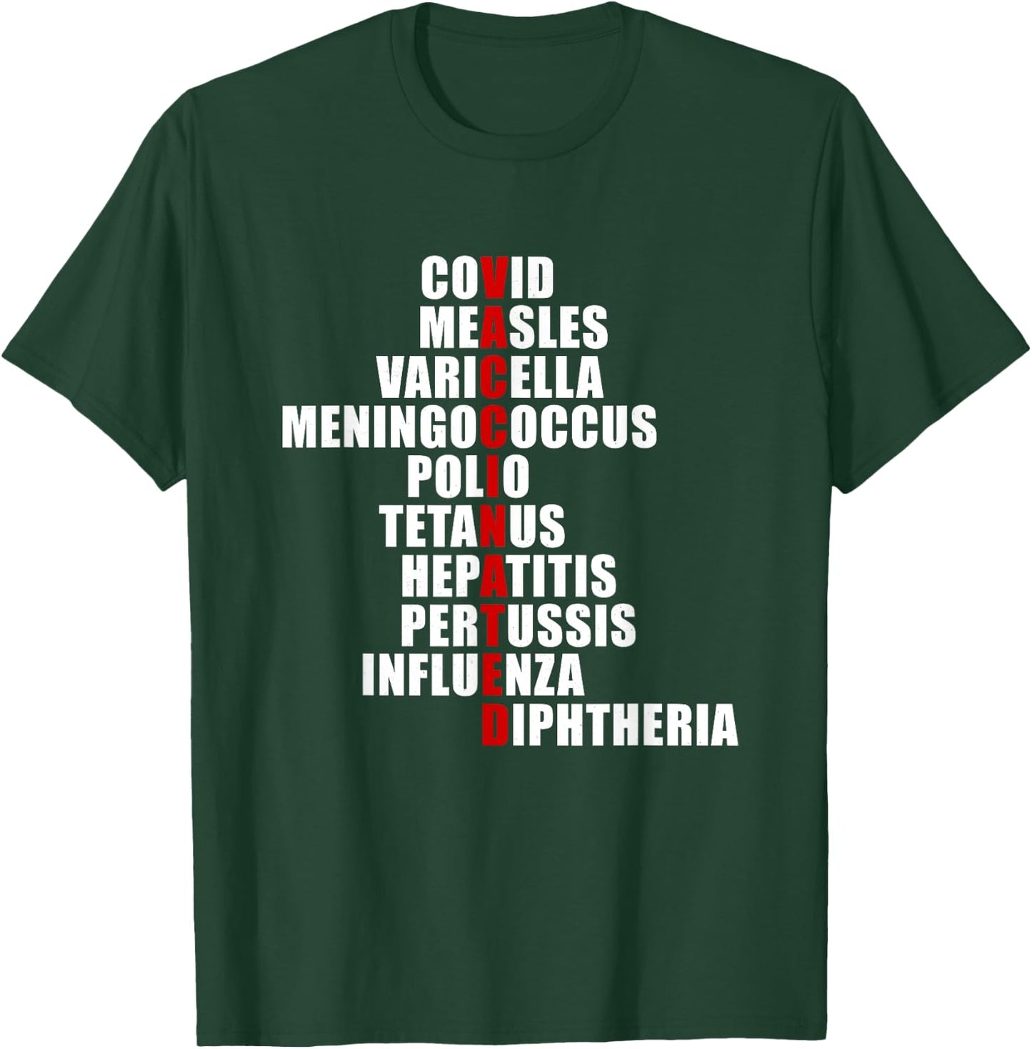 Covid Measles Varicella Vaccinated Cute Saying Idea T-Shirt - T-Shirt | Forest