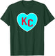 Cool KC Teal Heart Kansas City Teal Blue/Red KC Kansas City T-Shirt - T-Shirt | Forest