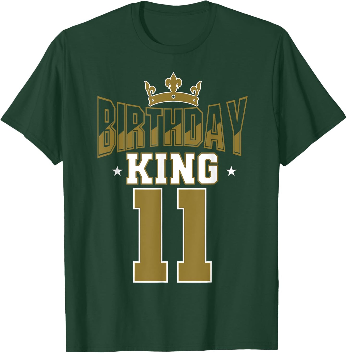 Birthday King 11 Bday Party Celebration 11th Royal Theme T-Shirt - T-Shirt | Forest
