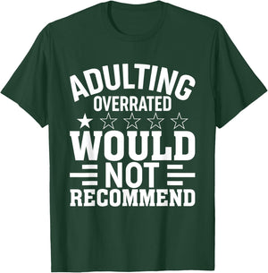 Adulting Would Not Recommend Funny Sayings One Star Adulting T-Shirt - T-Shirt | Forest