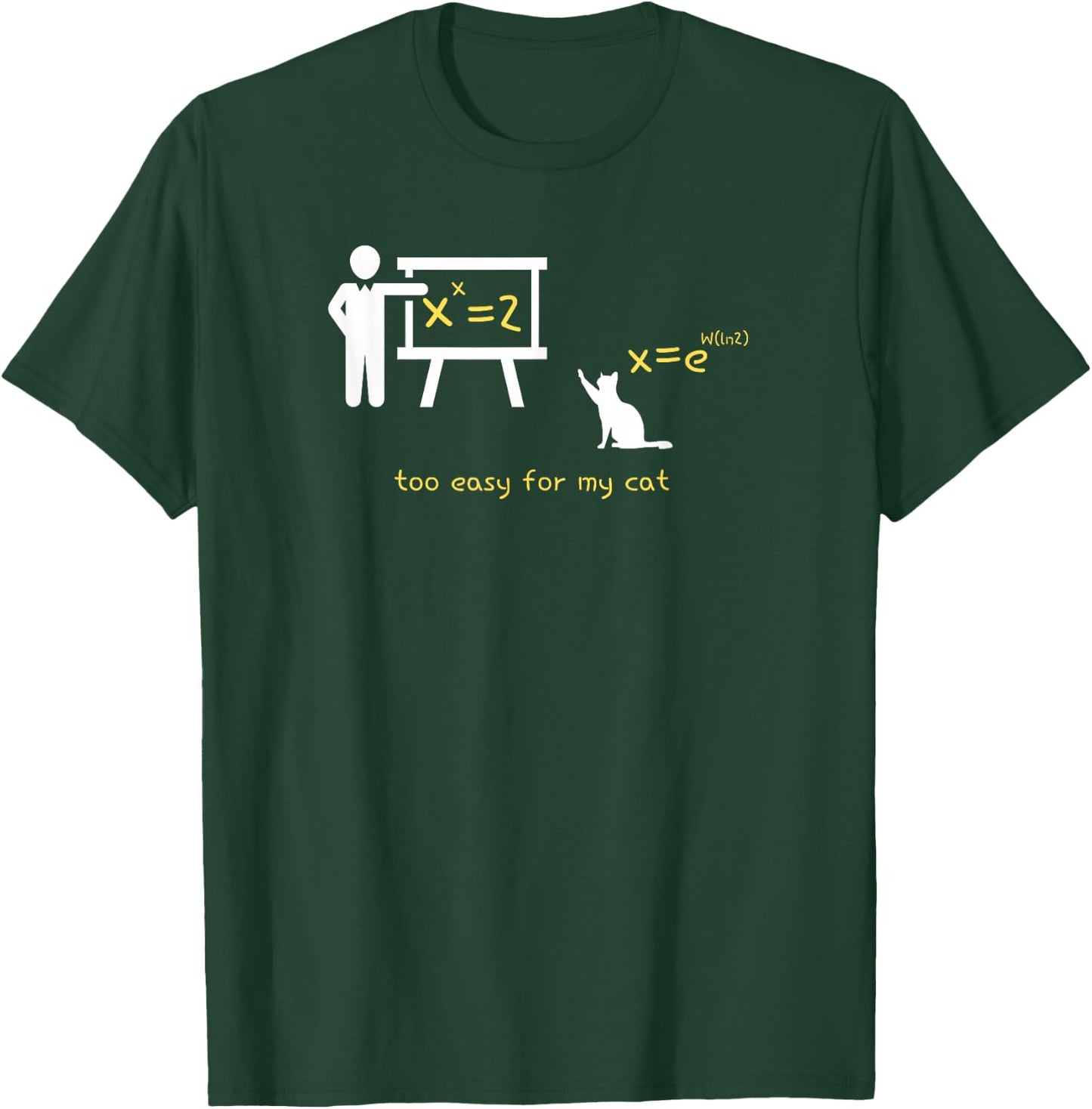 The Math Equation X^x=2 is Too Easy for My Cat T-Shirt - T-Shirt | Forest