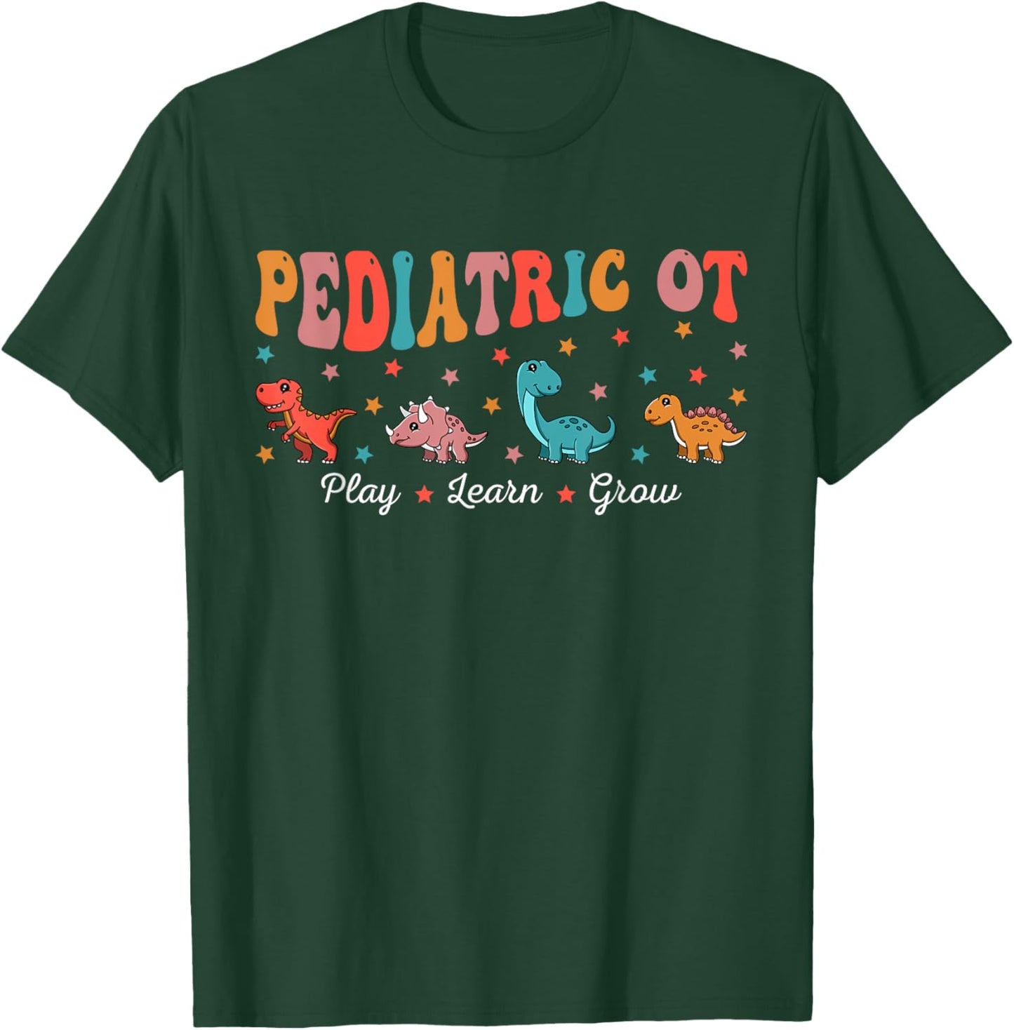Retro Pediatric Occupational Therapy OT OTA Cute Dinosaur T-Shirt - T-Shirt | Forest