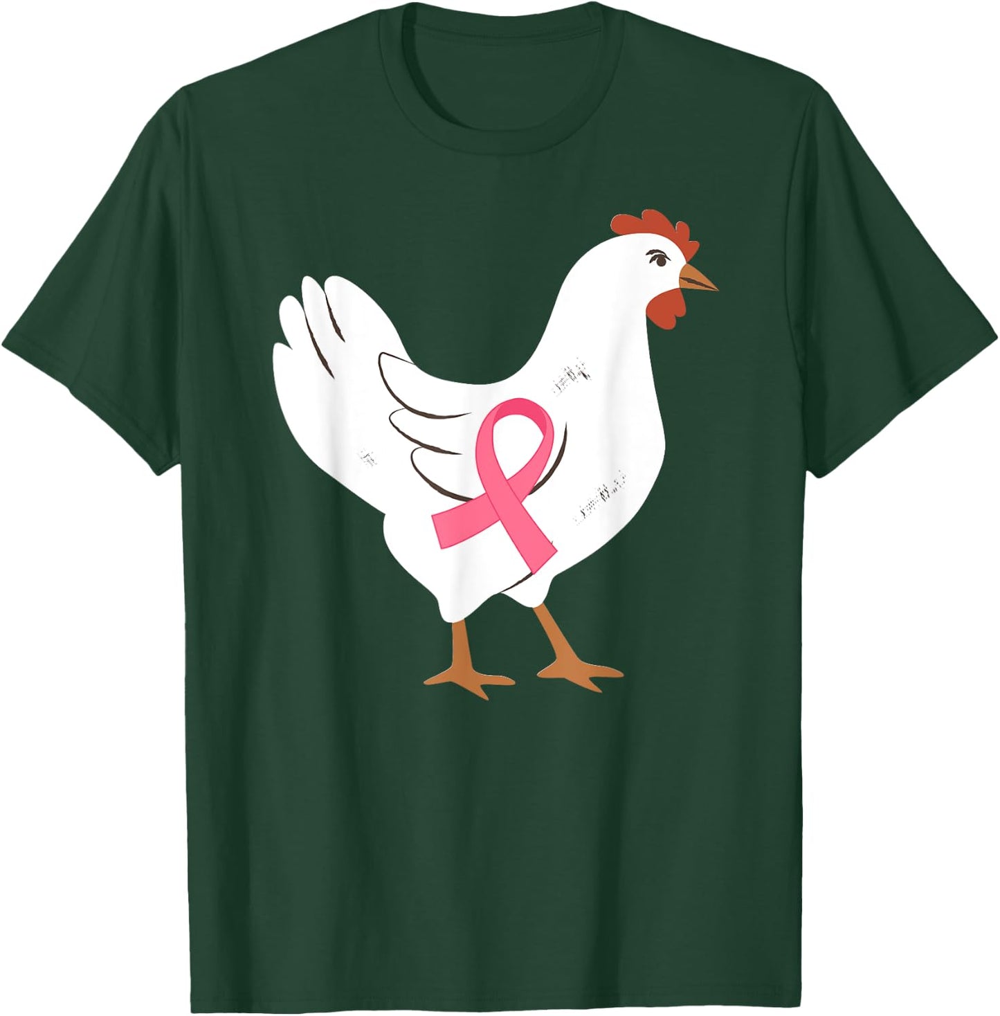 Chicken Breast Cancer Awareness Pink Ribbon Cancer Survivor T-Shirt - T-Shirt | Forest