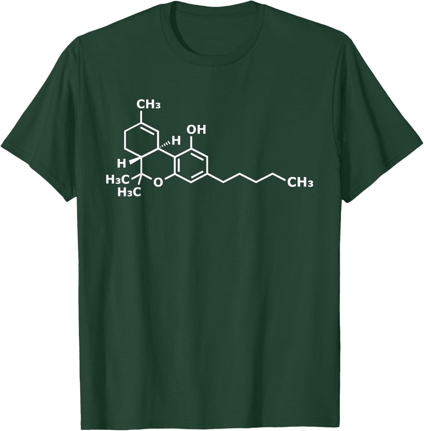 THC Structural Formula Medical Cannabis USA Hemp Weed Reggae T-Shirt - T-Shirt | Forest
