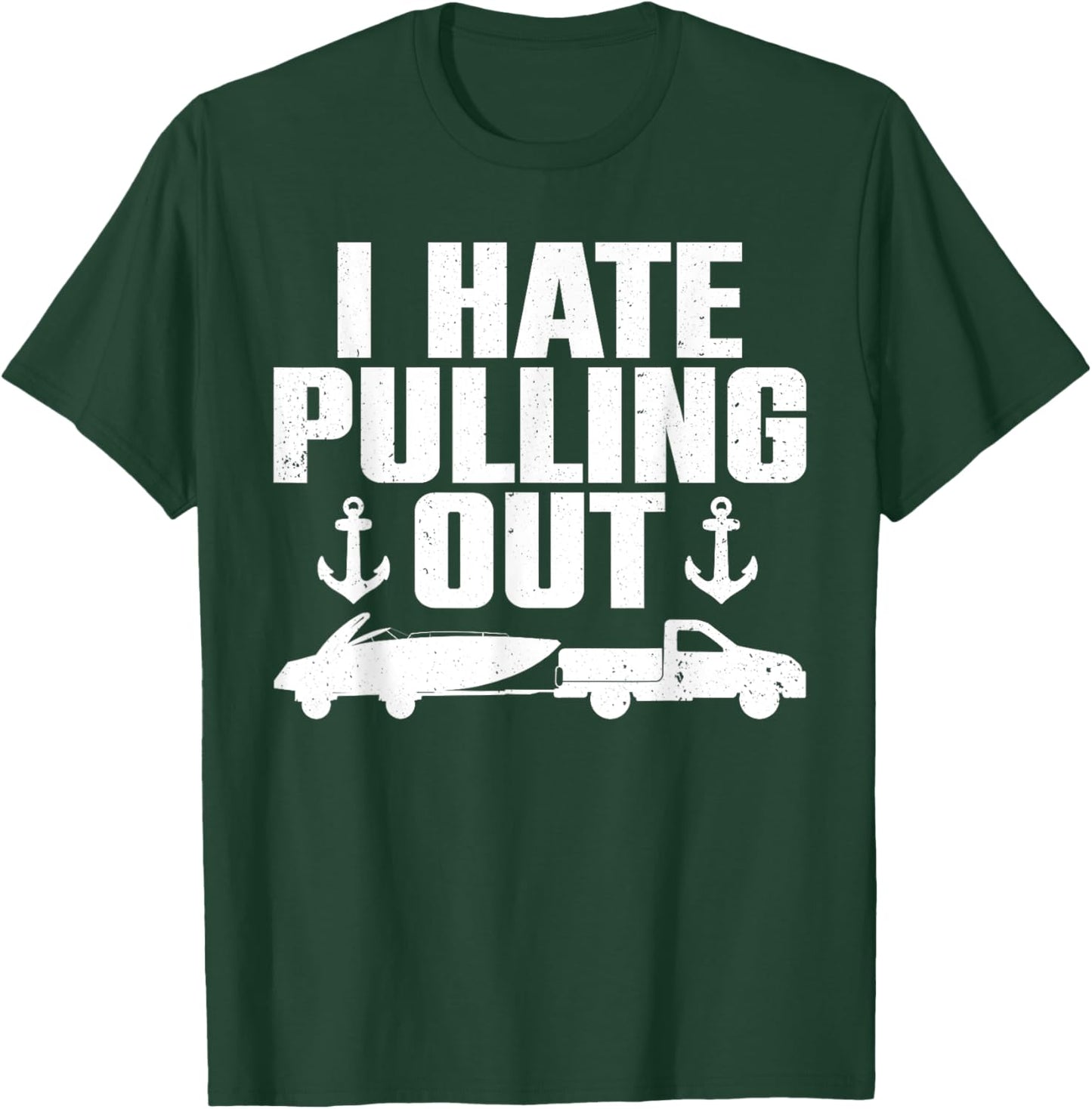 Funny Boat Design Women Boating Boat Trailer Captain T-Shirt - T-Shirt | Forest