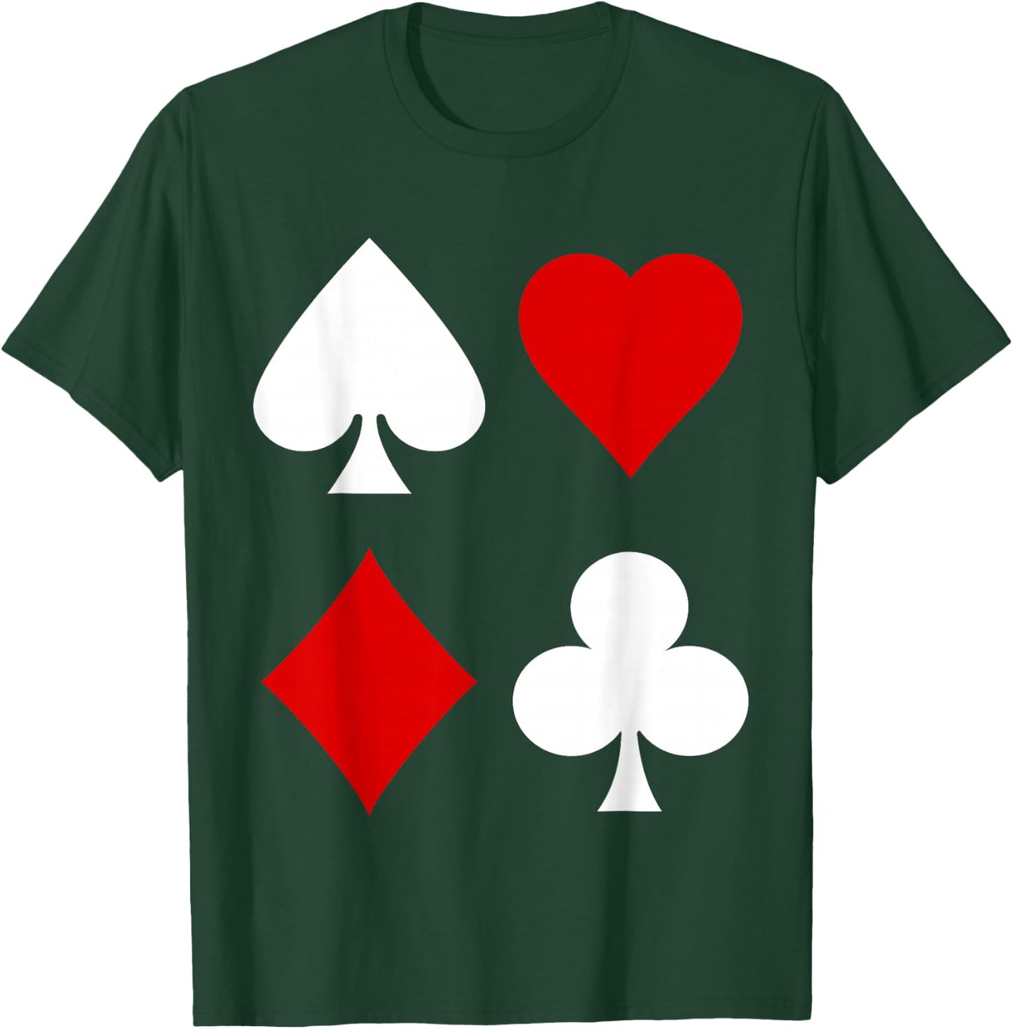 Playing Card Diamonds Spades Clubs Hearts Symbol Poker Rummy T-Shirt - T-Shirt | Forest