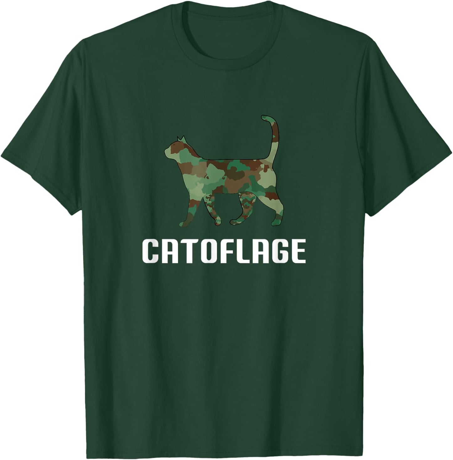 Funny Cat Lover Camouflage Print Catoflage Cat in T-Shirt - T-Shirt | Forest