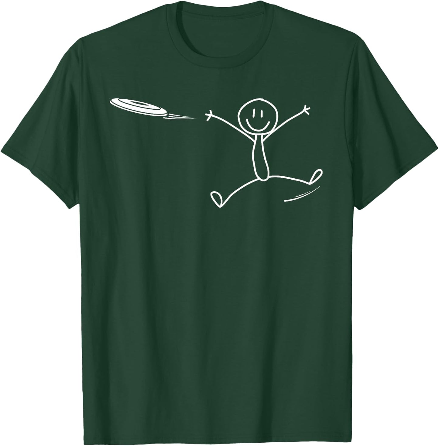 Frisbee Stickman Disc Golf Funny Ultimate Frisbee Game T-Shirt - T-Shirt | Forest