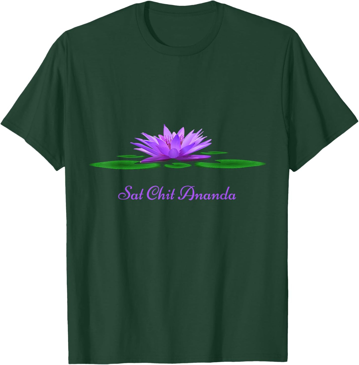Sat Chit Ananda Mantra Purple Lotus Flower T-Shirt - T-Shirt | Forest