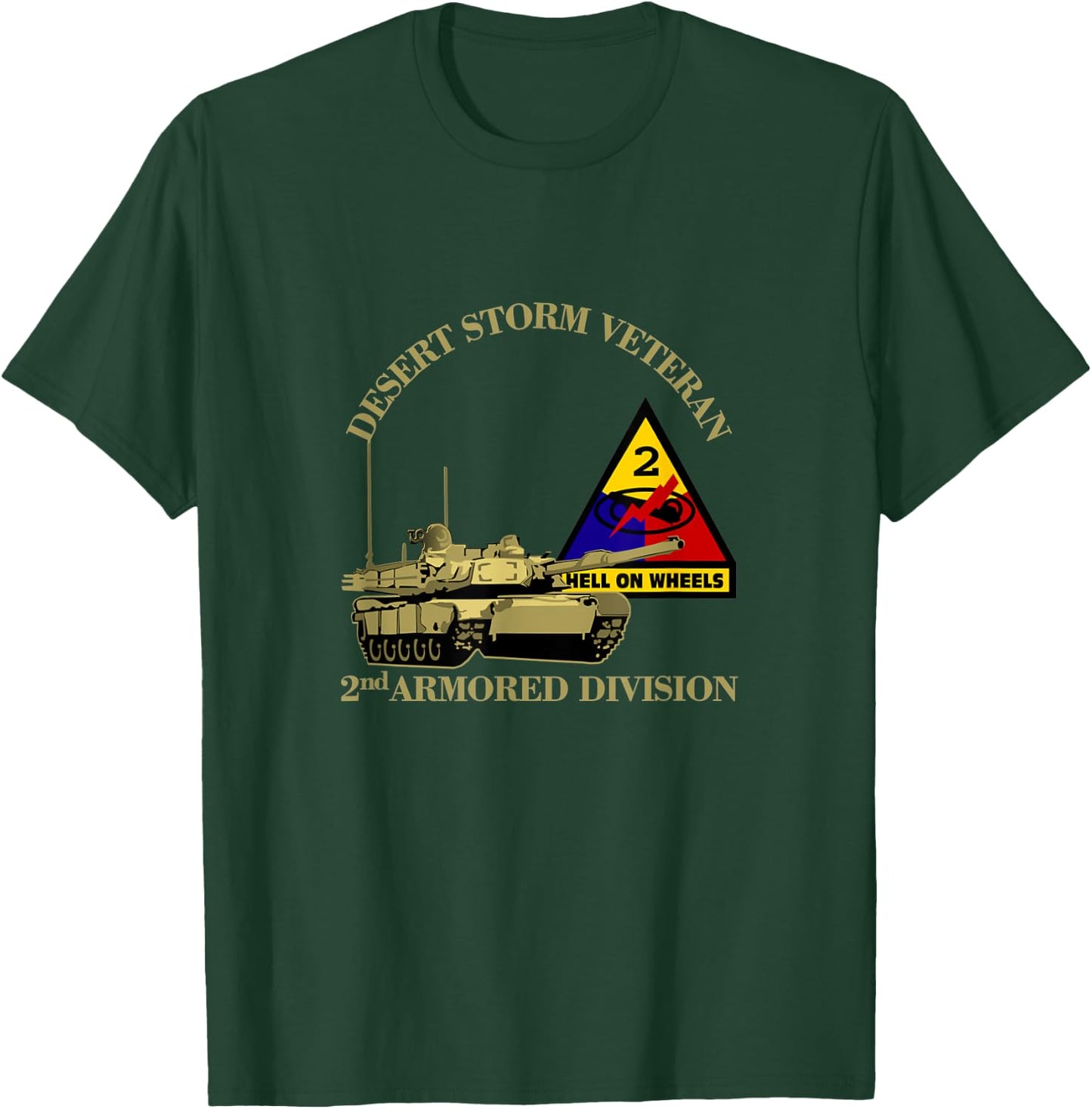 2nd Armored Division Desert Storm Veteran Veterans Day Xmas T-Shirt - T-Shirt | Forest