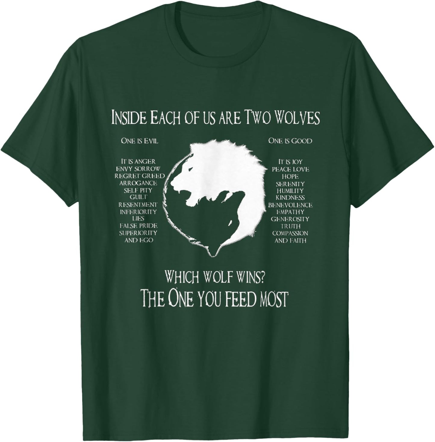 Cherokee Wolf! - Inside Each Of Us Are Two Wolves One T-Shirt - T-Shirt | Forest