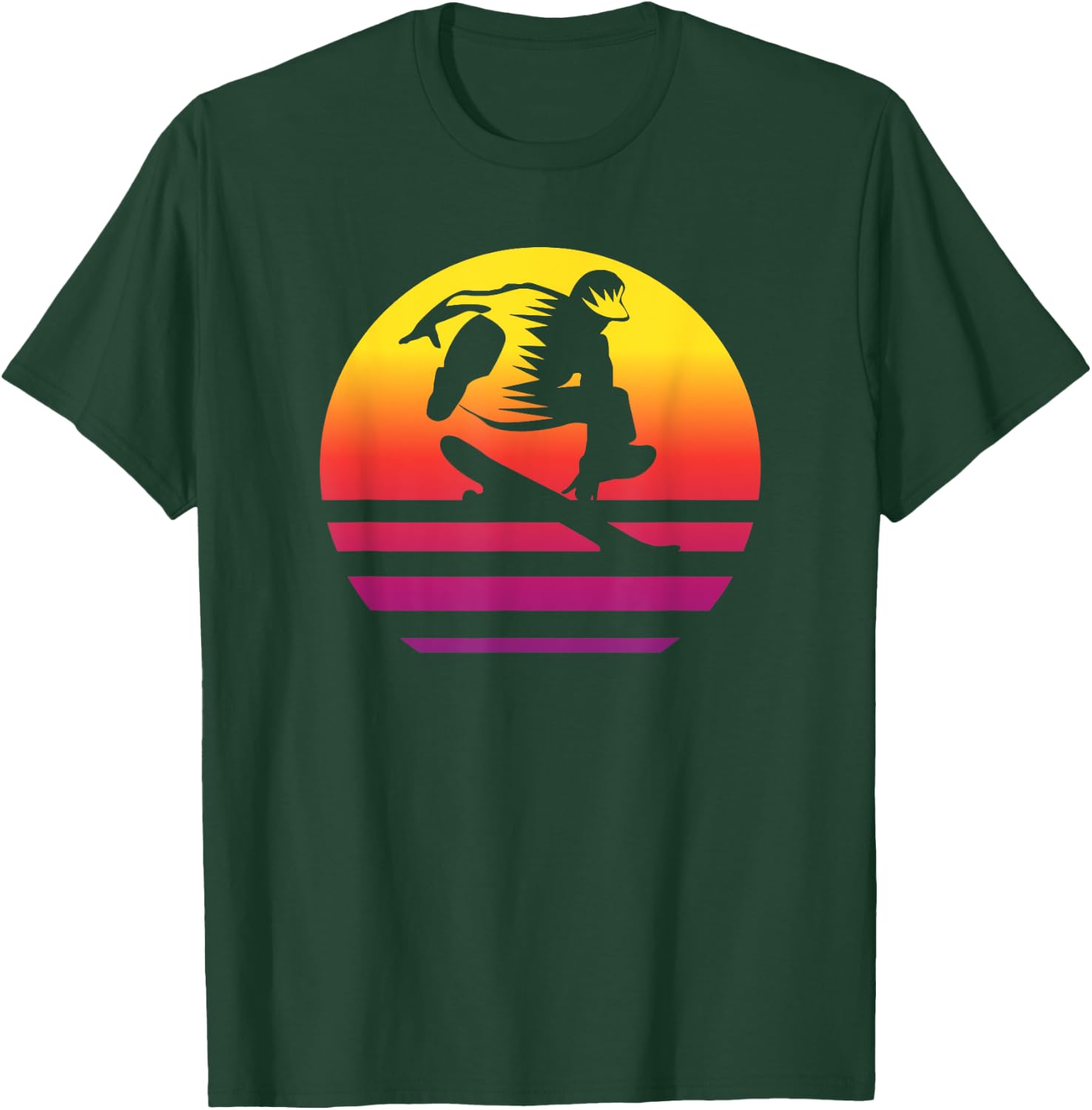 Skateboarding Retro Style Vintage T-Shirt - T-Shirt | Forest