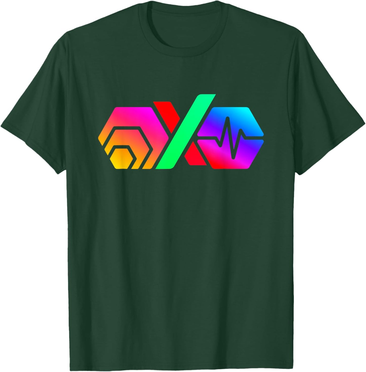 Hex PulseX PulseChain Crypto Logo PLS PLSX In Color T-Shirt - T-Shirt | Forest