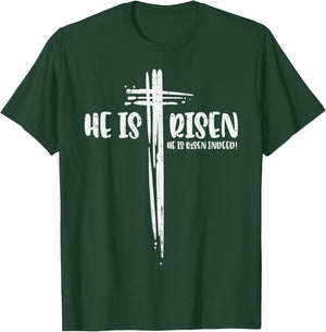 Easter Jesus He Is Risen Indeed Religious Christian Women T-Shirt - T-Shirt | Forest