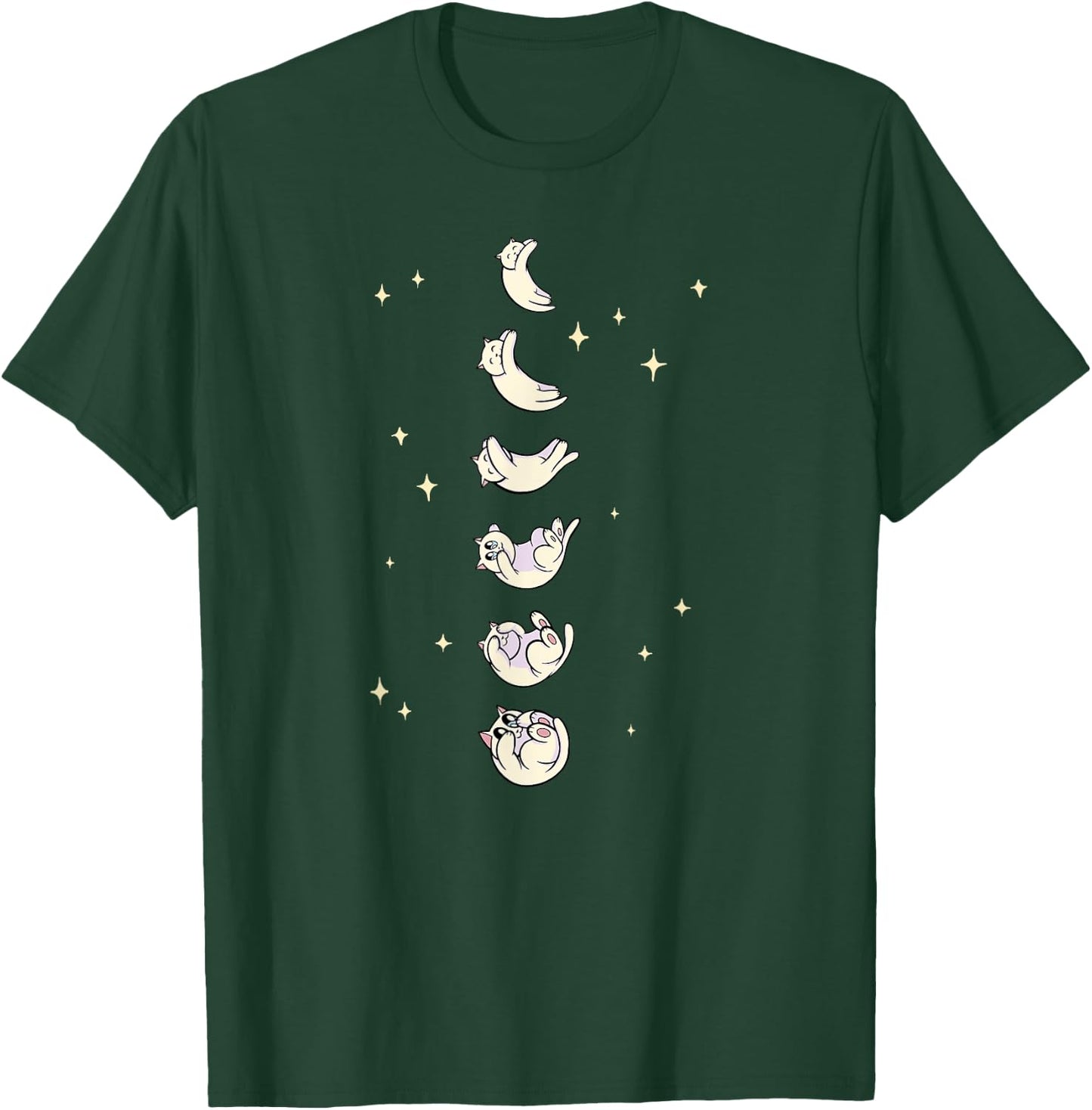 Anime Cat Phases of the Moon Cute T-Shirt - T-Shirt | Forest