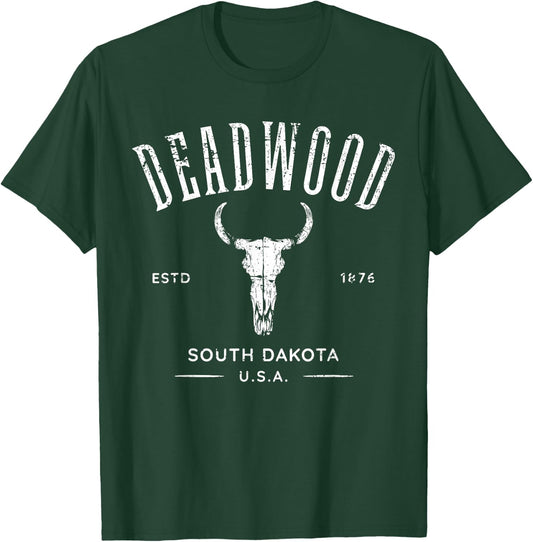 Deadwood South Dakota USA Distressed Design Souvenir T-Shirt - T-Shirt | Forest