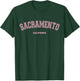 Pink Sacramento California CA Varsity Style on Sacramento T-Shirt - T-Shirt | Forest