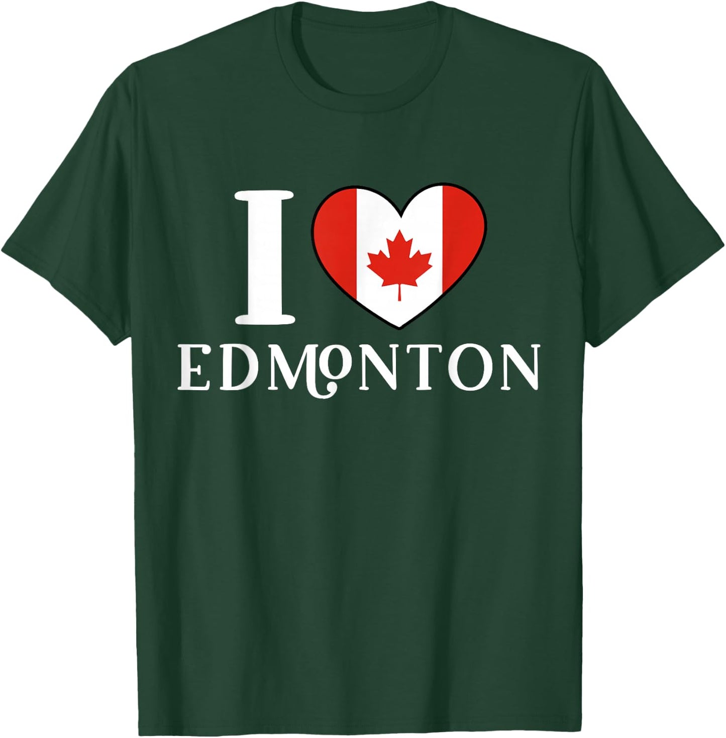 I Love Edmonton Canada heart Flag T-Shirt - T-Shirt | Forest