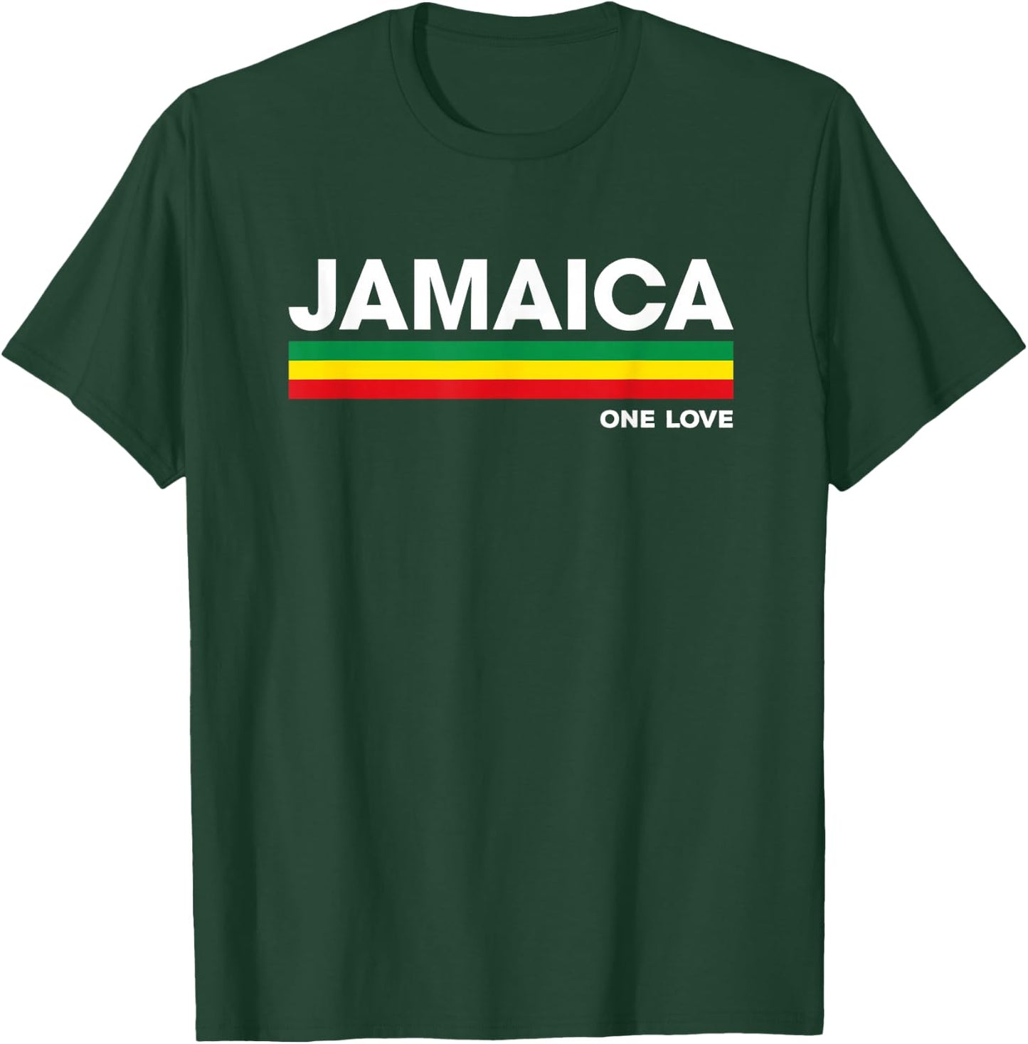Jamaica Retro Reggae Color Bars Jamaican Vacation Souvenir T-Shirt - T-Shirt | Forest