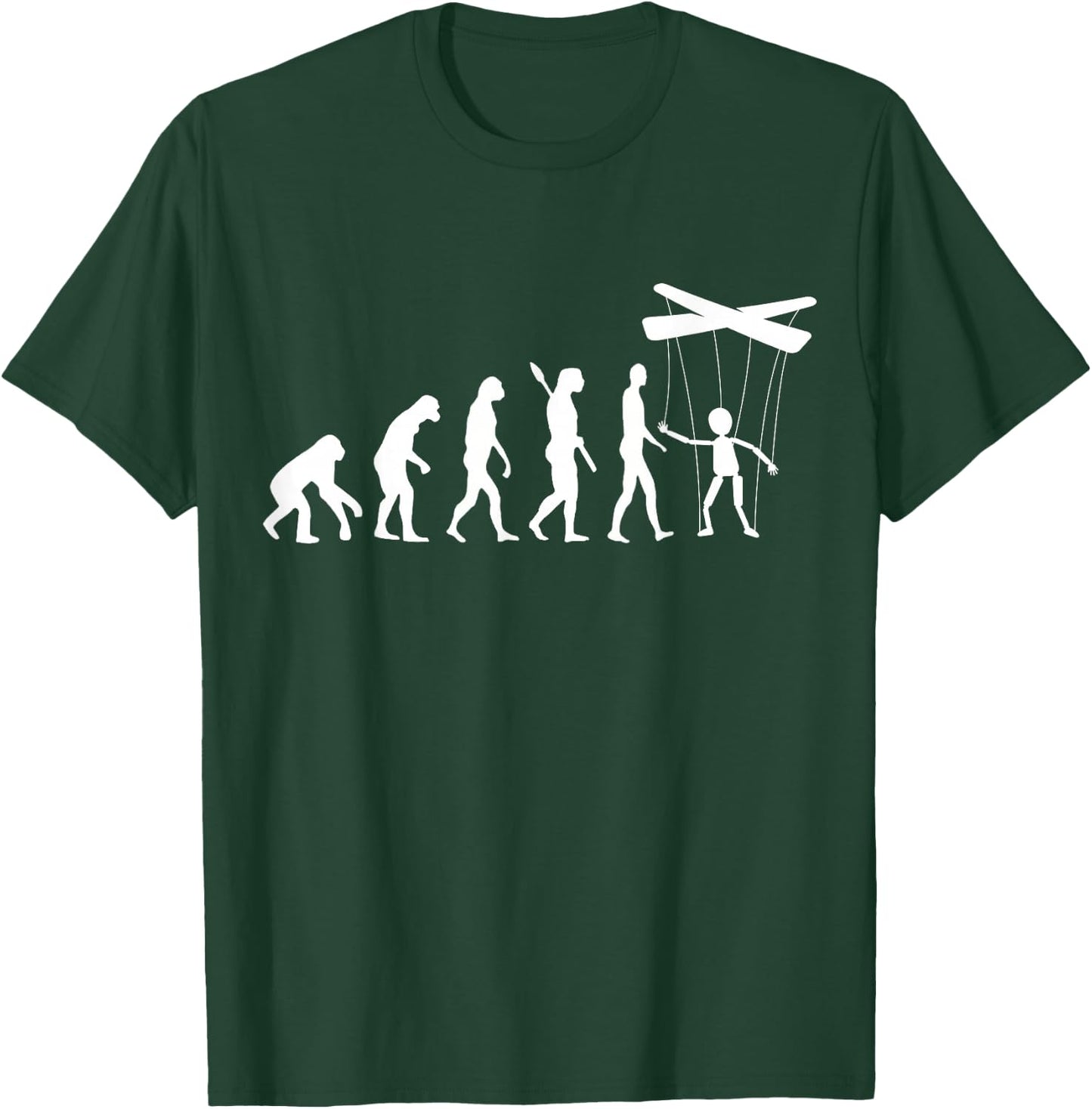 Puppeteer Evolution Puppet Ventriloquist Ventriloquism T-Shirt - T-Shirt | Forest