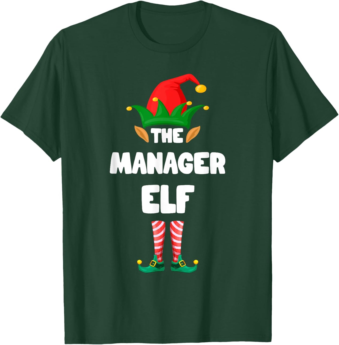 The Manager Elf Squad Family Matching Christmas Xmas T-Shirt - T-Shirt | Forest