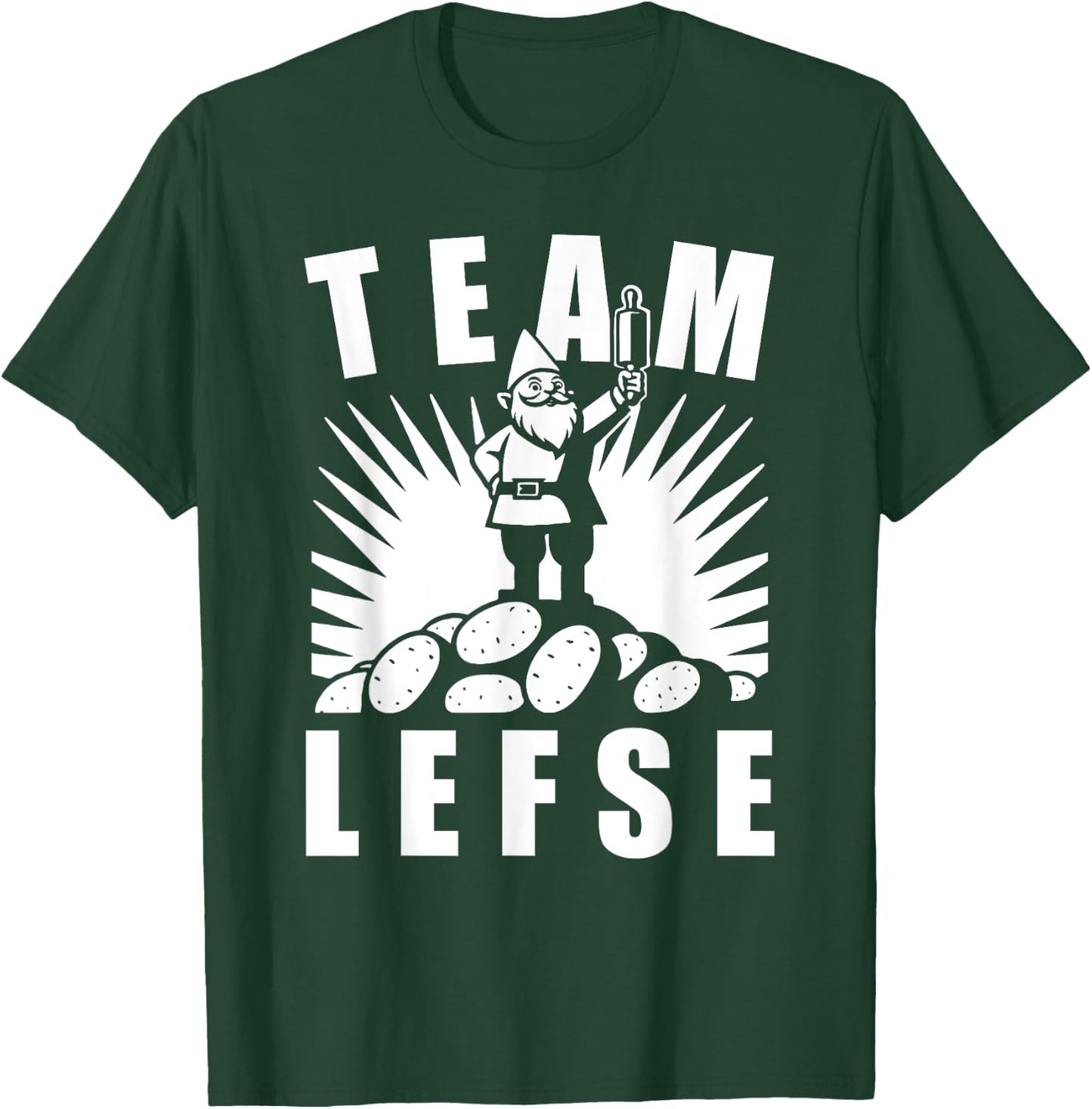 Team Lefse Scandinavian Gnome Christmas Lefse Making T-Shirt - T-Shirt | Forest