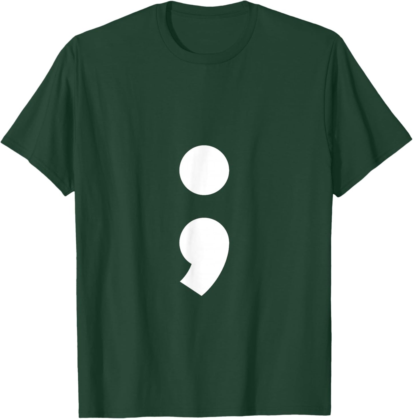Alphabet Punctuation Semicolon T-Shirt - T-Shirt | Forest
