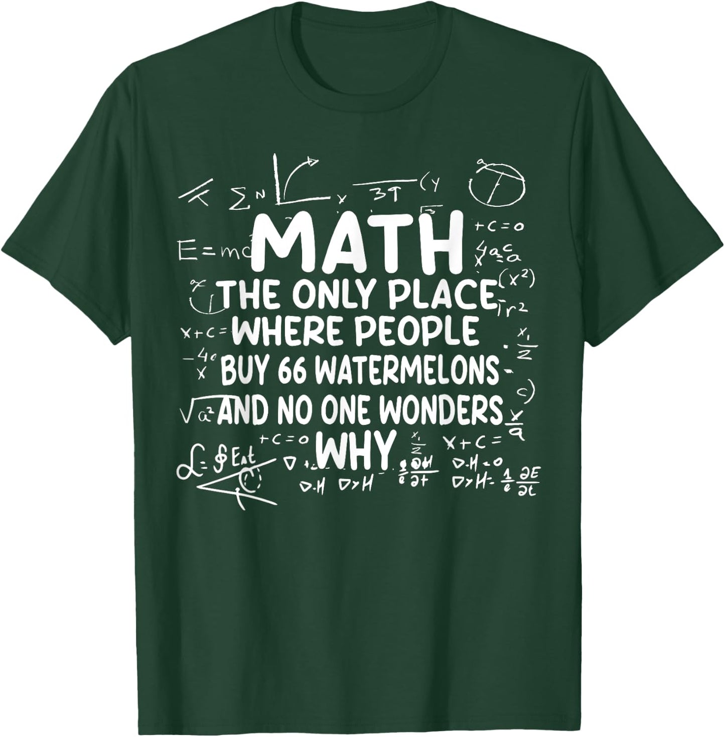 Math The Only Place Where People Buy 66 Watermelons Funny T-Shirt - T-Shirt | Forest