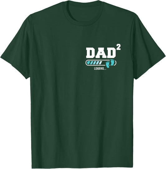 Dad 2 Second Time Dad Funny Dad Of Two T-Shirt - T-Shirt | Forest